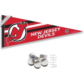 WinCraft New Jersey Devils Pennant Flag and Wall Tack Pads Mounts