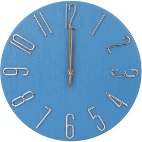 Wall Clock 12 Inch Silent Non-Ticking Imitation Wood Indoor Clock Round Black Decor Clock Modern 3D Figures Quartz Wall Clocks for Home, Hotel, Office, School, Bedroom, Living Room, Kitchen