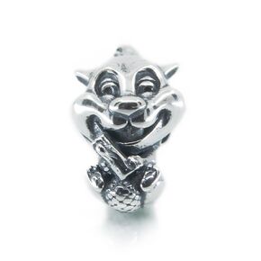Cute Beaver with piece of wood sterling silver charm bead pendant jewellery fits pandora