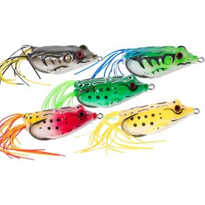 Topwater Frog Lure Set - Bass Fishing Bait Kit for Explosive Strikes and Lifelike Action (Pack of 5)