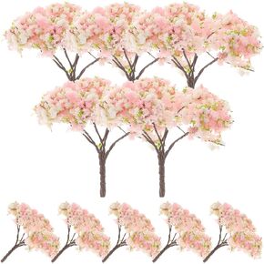 10pcs Architectural Tree Model Trees Railroad Scenery Scale Train Accessories Cherry Blossom Tree Branches Miniature Ornaments Artificial Prop Picks Abs Toy Room Man Succulents