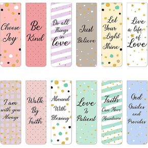 Outus 60 Pcs Christian Magnetic Bookmarks Inspirational Quotes Bible Markers Magnetic Bookmarks Clips Encouraging Positive Magnet Bookmark for Women Teachers Book Lovers School Office Supplies