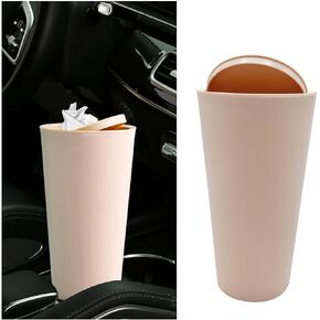 Mini Car Trash Can with Lid, Waterproof Leakproof Auto Cup Holder Garbage Can, Multipurpose Portable Vehicle Trash Bin Organizer Storage for Home Office, Car Accessories (Light Green)