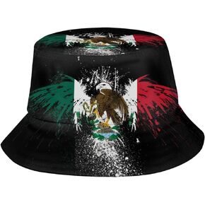 Mexico Flag Bucket Hat Packable Mexican Sun Hat Outdoor Travel Fisherman Hat Caps for Men Women