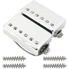 Alnico 5 Humbucker Pickup Neck Bridge Pickups Set for Les Paul Style Electric Guitar Chrome