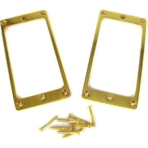 2-pack Gold Full-size Flat-profile Humbucker Pickup Rings for Guitar