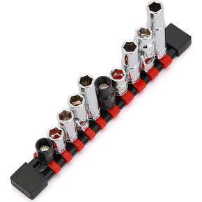 MIXPOWER 10PCS 1/4" & 3/8" Drive 10mm 6 Point Single Size Socket Set, 10mm Socket Set, Magnetic Socket, Universal Joint, Deep& Standard Socket