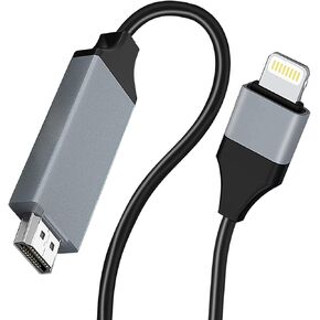 Lightning to HDMI Adapter Cable for iPhone,[Apple MFi Certified] 1080P HDTV Cable Adapter Digital AV Sync Screen Connector Compatible with iPhone/iPad/iPod on HD TV Monitor Projector - 6.6 Feet/2M in Kuwait