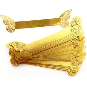30Pcs Hollow Butterfly Paper Ring Creative Napkin Rings Holders for for Restaurant Wedding Home Party Dining Table Decoration, Gold