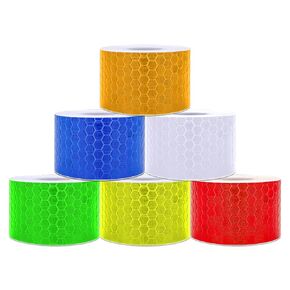 INKNOTE 1CMx8M 6 Rolls Reflective Warning Tapes Waterproof Durable Night Safety Conspicuity Reflector Stickers, 6 Colors Suitable Motorcycle Trailer Car Truck Baby Carriage Outdoor Sports Decor