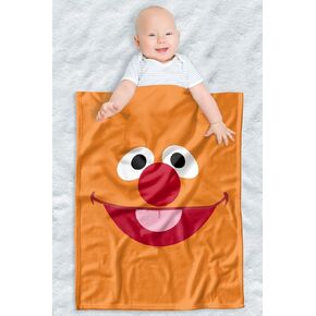 LOGOVISION Sesame Street Lightweight Baby Blanket, 30"X40", Elmo Face Unisex for Infants Girls & Boys