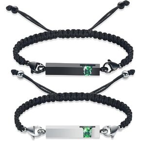 2 قطعة سوار الجرة للرماد للنساء كريستال مكعب مجوهرات جنائزية للرماد حجم قابل للتعديل سوار تذكاري (أخضر) in Kuwait