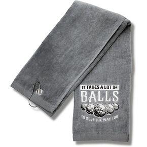 Mulligan | Funny Golf Towel for Men or Woman Golfer Gifts - Embroidered Tri-fold Golf Towel for Golf Bags, Golf Accessories, Novelty | Birdie