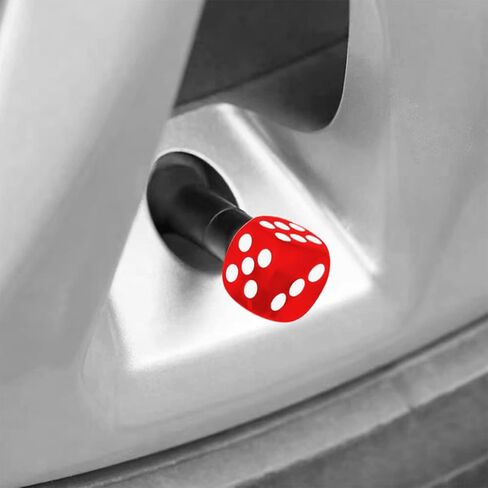 AUCELI 12 Pieces Car Dice Valve Stem Caps, Motorcycle Tire Air Valve Dust Proof Cap Set, Multicolored Plastic Stem Tyre Airtight Covers, Vehicle Wheels Car Accessories Universal for Truck SUV (Black) in Saudi Arabia