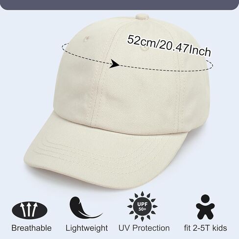 2Pcs Toddler Baseball Cap Boys Girls Adjustable Sun Hats Print Dinosaur Pattern and Solid Hat Kids 2-5 Years in Kuwait