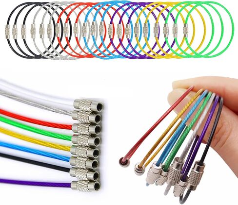 Stainless Steel Cable Wire Key Chain Kids Key Rings Travel Aircraft Luggage Tag Loops Hanging Outdoor Keychain in Kuwait