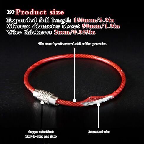 Stainless Steel Cable Wire Key Chain Kids Key Rings Travel Aircraft Luggage Tag Loops Hanging Outdoor Keychain in Kuwait