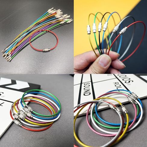 Stainless Steel Cable Wire Key Chain Kids Key Rings Travel Aircraft Luggage Tag Loops Hanging Outdoor Keychain in Kuwait