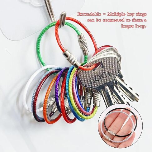 Stainless Steel Cable Wire Key Chain Kids Key Rings Travel Aircraft Luggage Tag Loops Hanging Outdoor Keychain in Kuwait