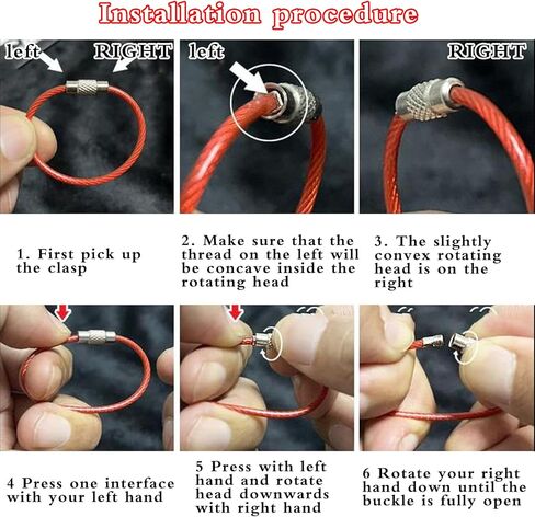 Stainless Steel Cable Wire Key Chain Kids Key Rings Travel Aircraft Luggage Tag Loops Hanging Outdoor Keychain in Kuwait