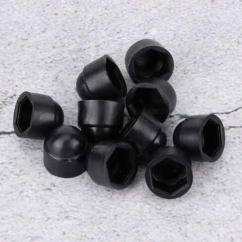 غطاء حماية صامولة سداسية، 10 قطع 15 مم/0.59 بوصة M8 براغي سداسية بلاستيكية صواميل غطاء رأس ملحق أسود in Kuwait