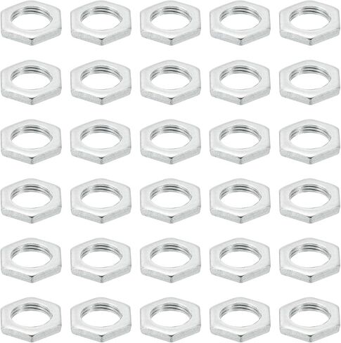 PATIKIL M12x1.0 Steel Hex Nuts, 50 Pack Metric Thread Zinc Plated Finished Hardware Nuts Screw Bolt Fasteners for Lamps Machinery Repair 3mm Height 17mm Width in Saudi Arabia