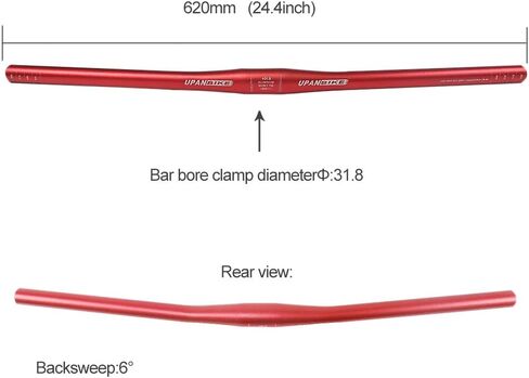 UPANBIKE Mountain Bike Road Bicycle Aluminium Alloy Handlebar 31.8mm 620mm Flat Bar in Saudi Arabia