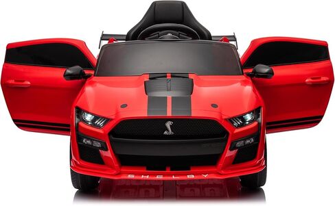 Licensed Ford Mustang Shelby GT500, 12V Kids Ride on Car, 3 Speeds W/Parent Remote Control, Electric Toy Gifts for Kids, LED Lights, Music, FM Radio, Safety Belt, Black in Saudi Arabia