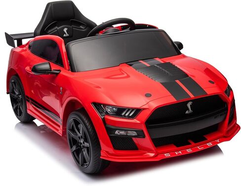 Licensed Ford Mustang Shelby GT500, 12V Kids Ride on Car, 3 Speeds W/Parent Remote Control, Electric Toy Gifts for Kids, LED Lights, Music, FM Radio, Safety Belt, Black in Saudi Arabia