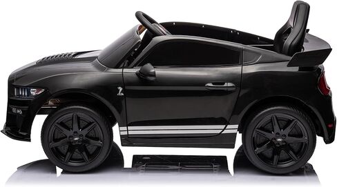 Licensed Ford Mustang Shelby GT500, 12V Kids Ride on Car, 3 Speeds W/Parent Remote Control, Electric Toy Gifts for Kids, LED Lights, Music, FM Radio, Safety Belt, Black in Kuwait