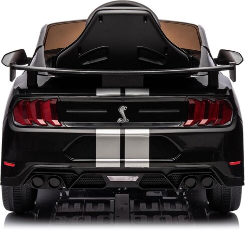 Licensed Ford Mustang Shelby GT500, 12V Kids Ride on Car, 3 Speeds W/Parent Remote Control, Electric Toy Gifts for Kids, LED Lights, Music, FM Radio, Safety Belt, Black in Kuwait
