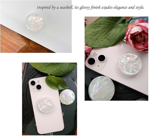 Collapsible Grip & Stand for Phones and Tablets, Colorful Imitation Shell Gloss Airbag Bracket,Marble Cell Phone Holder in Saudi Arabia
