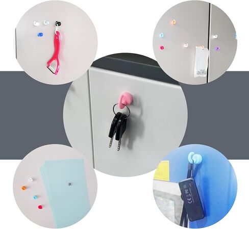 Magnets Push Pin for Classroom for Whiteboard, Magnet Hooks for Hanging Files, Reminders, Photos and More 12 Pack Grey in Kuwait