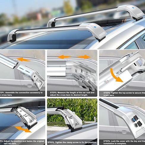 MotorFansClub Roof Rack Cross Bars Fit for Kia Sedona 2015 2016 2017 2018 2019 2020 2021 Baggage Cargo Luggage Aluminum Silver in Kuwait