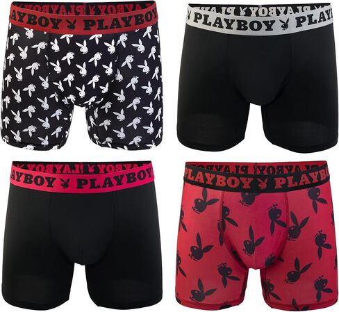 Playboy Men's 4-Pack Everyday Athletic Boxer Briefs with Soft Brushed Fabric Sizes S, M, L & XL in Saudi Arabia