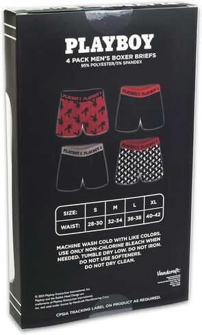 Playboy Men's 4-Pack Everyday Athletic Boxer Briefs with Soft Brushed Fabric Sizes S, M, L & XL in Saudi Arabia