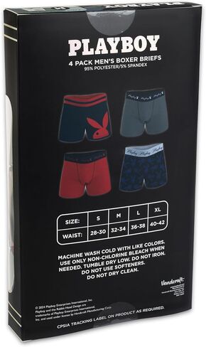 Playboy Men's 4-Pack Everyday Athletic Boxer Briefs with Soft Brushed Fabric Sizes S, M, L & XL in Saudi Arabia