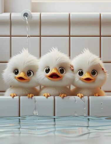 clakinla البط الصغير الماس الفن مجموعات الرسم للبالغين، 5d الماس الدواجن مجموعات الرسم الفني للمبتدئين، صورة الطلاء DIY مع النقاط الماس الحفر الكامل للديكور المنزل الكرتون 12x16 بوصة in Kuwait