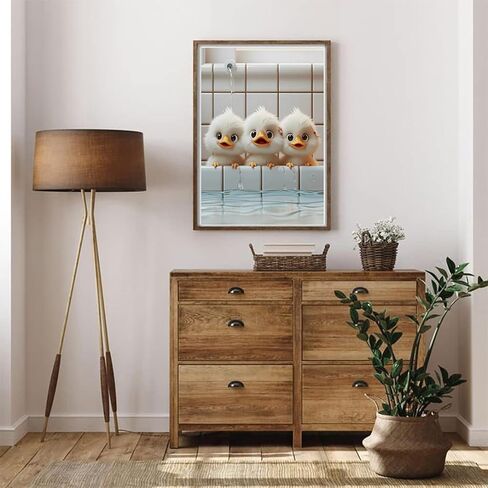 clakinla البط الصغير الماس الفن مجموعات الرسم للبالغين، 5d الماس الدواجن مجموعات الرسم الفني للمبتدئين، صورة الطلاء DIY مع النقاط الماس الحفر الكامل للديكور المنزل الكرتون 12x16 بوصة in Kuwait