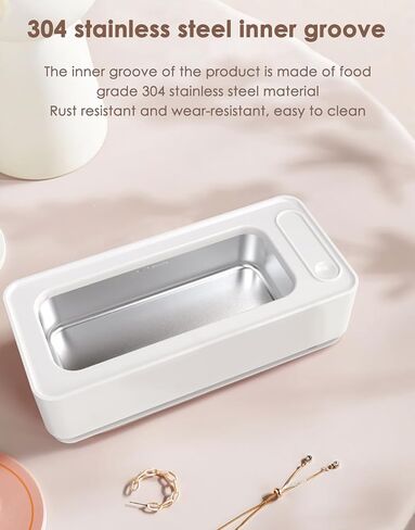 منظف ​​المجوهرات بالموجات فوق الصوتية، آلة تنظيف احترافية محمولة بالموجات فوق الصوتية لنظارات العين، حزام الساعة، القرط، القلائد، الخاتم، فرشاة المكياج، خزان من الفولاذ المقاوم للصدأ 304 in Kuwait