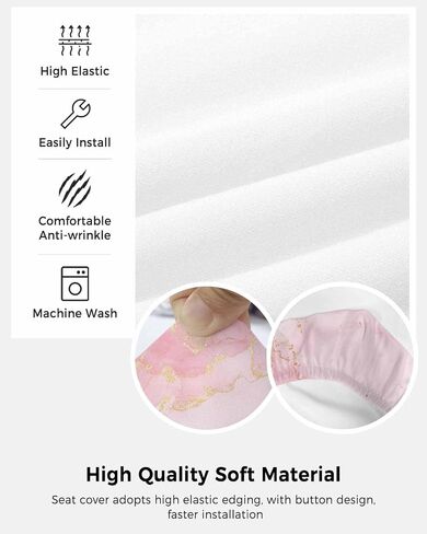 Marble Pink Gold Office Chair Cover Stretchable Computer Chair Seat Cover Backrest Slipcovers, Stretchable Rotating Desk Chair Seat Cushion Split Protectors Modern Chinese Ink Gradual Paint in Saudi Arabia