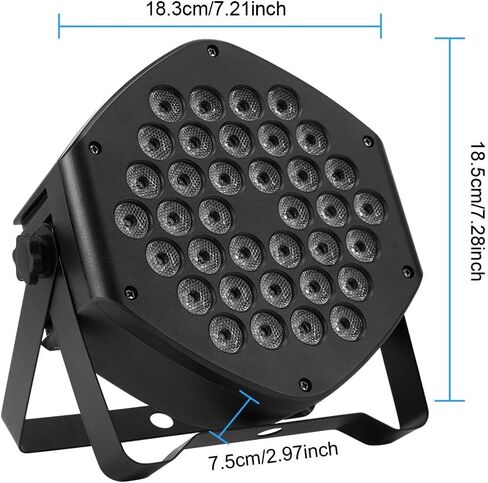 حزمة من قطعتين من إضاءة المسرح RGB، 36 LED Dj Par Lights، إضاءة للأحداث، تنشيط الصوت، التحكم عن بعد وDMX، لحفلات الزفاف، الحفلات، الحفلات الموسيقية، المهرجانات in Kuwait
