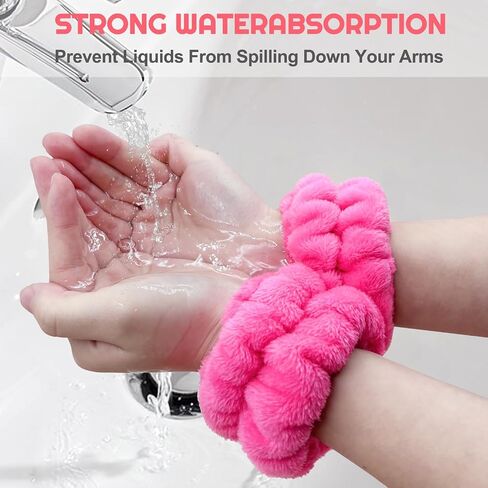 Face Washing Wristbands-Absorbent Wristband for Washing Face Microfiber Wrist Wash Band Towel, Makeup Skincare Prevent Liquids Spilling Down Arm (Purple) in Saudi Arabia