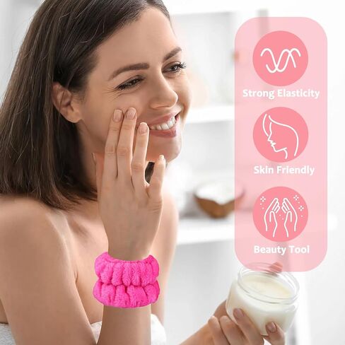 Face Washing Wristbands-Absorbent Wristband for Washing Face Microfiber Wrist Wash Band Towel, Makeup Skincare Prevent Liquids Spilling Down Arm (Purple) in Saudi Arabia
