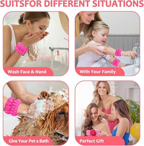Face Washing Wristbands-Absorbent Wristband for Washing Face Microfiber Wrist Wash Band Towel, Makeup Skincare Prevent Liquids Spilling Down Arm (Purple) in Saudi Arabia