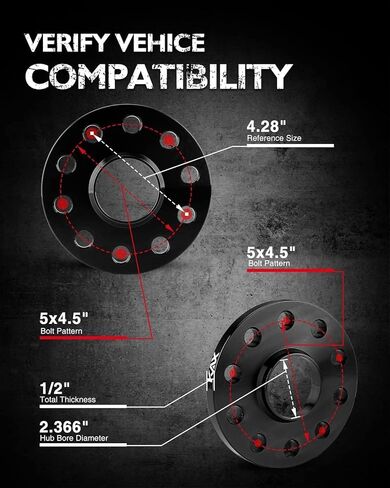 KAX 5x114.3 Wheel Spacers,0.5 Hub Centric Wheel Spacer Adapters with no Studs 60.1mm Hub Bore,fit for Camry, Tacoma,RA-V4,Avalon,ES350,Highlander,IS250,Solara,xB,ES300,RX330 GS350,NX300,RX300,2pcs in Saudi Arabia