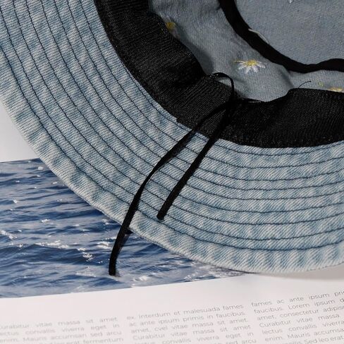 Jean Bucket Hat for Women Men Wide Brim Cotton Sun Hat Beach Vacation Travel Accessories in Saudi Arabia