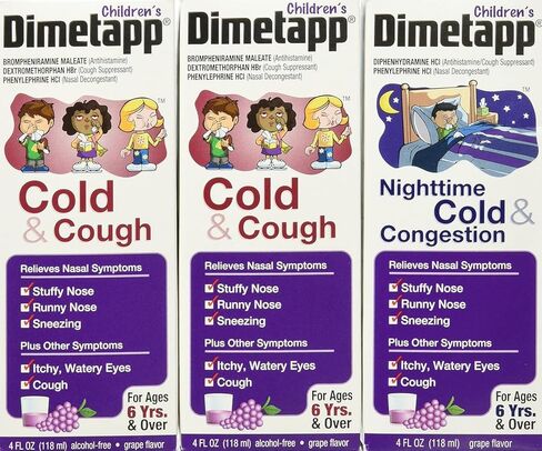 Dimetapp الأطفال البرد والسعال / الاحتقان 2 حزمة + قيمة يوم / ليلة 1 حزمة in Kuwait