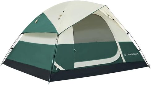 خيمة 4 أشخاص مع ذبابة مطر قابلة للإزالة، خيام تخييم مقاومة للماء سهلة الإعداد، 3 نوافذ شبكية مع طبقة مزدوجة للتخييم والمشي لمسافات طويلة في الهواء الطلق لمدة 4 مواسم (أخضر داكن) in Kuwait