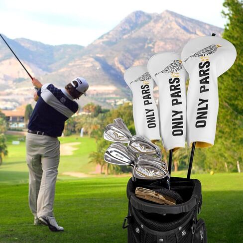 أغطية نادي الجولف PARS Birdie فقط للغابات والسائق، فقط غطاء مضرب الغولف، غطاء رأس مضحك للجولف مع مغناطيس عربة شارة مطاطية in Kuwait